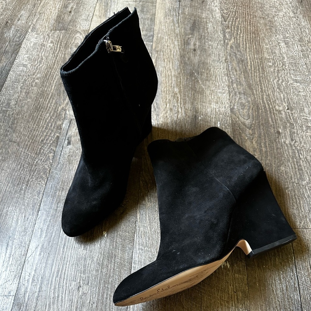 Sam Edelman Wilson Bootie, Black Suede Women’s Size 10